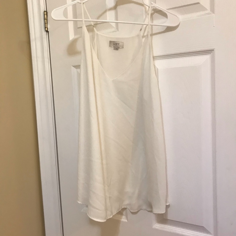 LOFT ivory tank blouse, size L, worn once